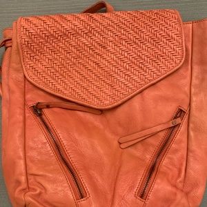 Coldwater Creek Leather Backpack Camel/Brown SUNRISE NWT